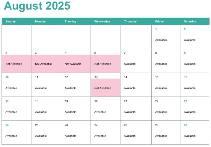 message calender